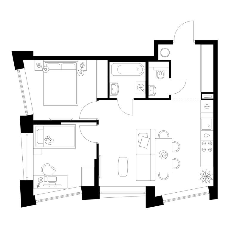 2-BD Apartment Sale, 51.7平方米 at Businovskiy Park, Izhorskaya Street, 6с5, Moscow, Russia #1 2-BD Apartment Sale, 51.7平方米 at Businovskiy Park, Izhorskaya Street, 6с5, Moscow, Russia #1