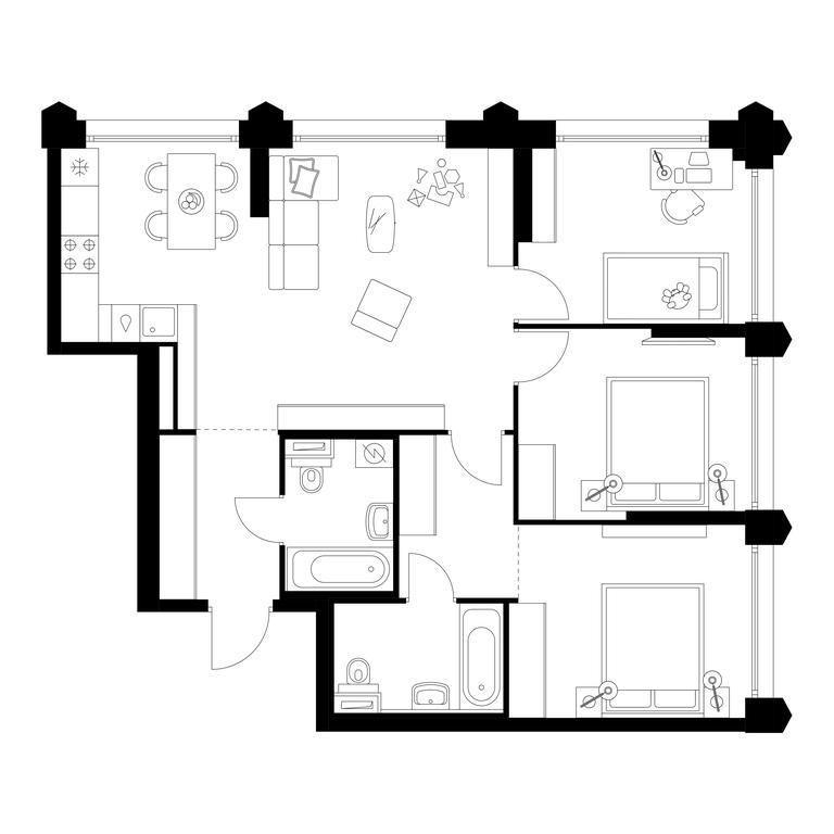 3-BD Apartment Sale, 78.7 sq. m. at Businovskiy Park, Izhorskaya Street, 6с5, Moscow, Russia #1 3-BD Apartment Sale, 78.7 sq. m. at Businovskiy Park, Izhorskaya Street, 6с5, Moscow, Russia #1