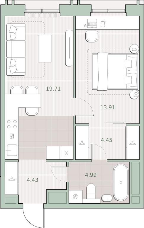 1-BD Apartment Sale, 47.49平方米 at Sreda na Kutuzovskom, Ivana Franko Street, Moscow, Russia #1 1-BD Apartment Sale, 47.49平方米 at Sreda na Kutuzovskom, Ivana Franko Street, Moscow, Russia #1