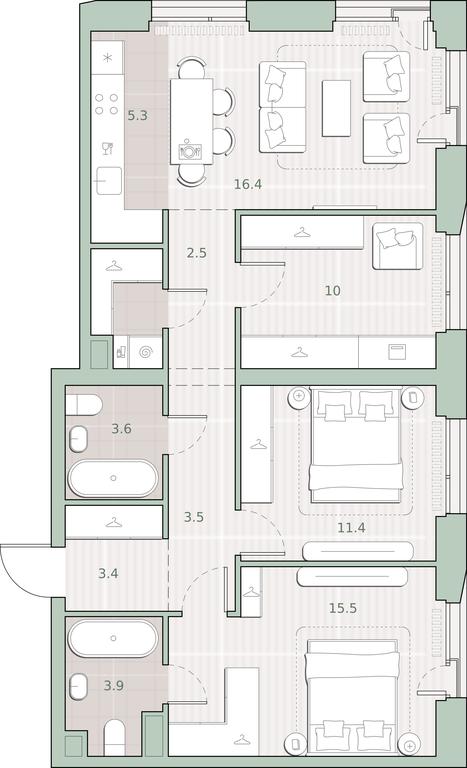 2-BD Apartment Sale, 80.4平方米 at Sreda na Lobachevskogo, Ochakovskoye Highway, Moscow, Russia #2 2-BD Apartment Sale, 80.4平方米 at Sreda na Lobachevskogo, Ochakovskoye Highway, Moscow, Russia #2