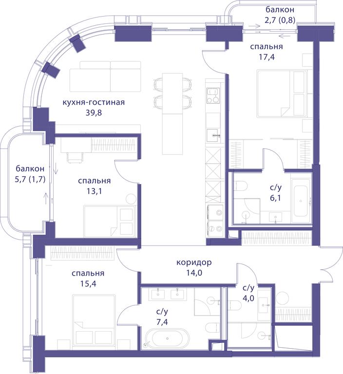 3-BD Apartment Sale, 119.7 sq. m. at Tatarskaya 35, Bolshaya Tatarskaya Street, Moscow, Russia #1 3-BD Apartment Sale, 119.7 sq. m. at Tatarskaya 35, Bolshaya Tatarskaya Street, Moscow, Russia #1