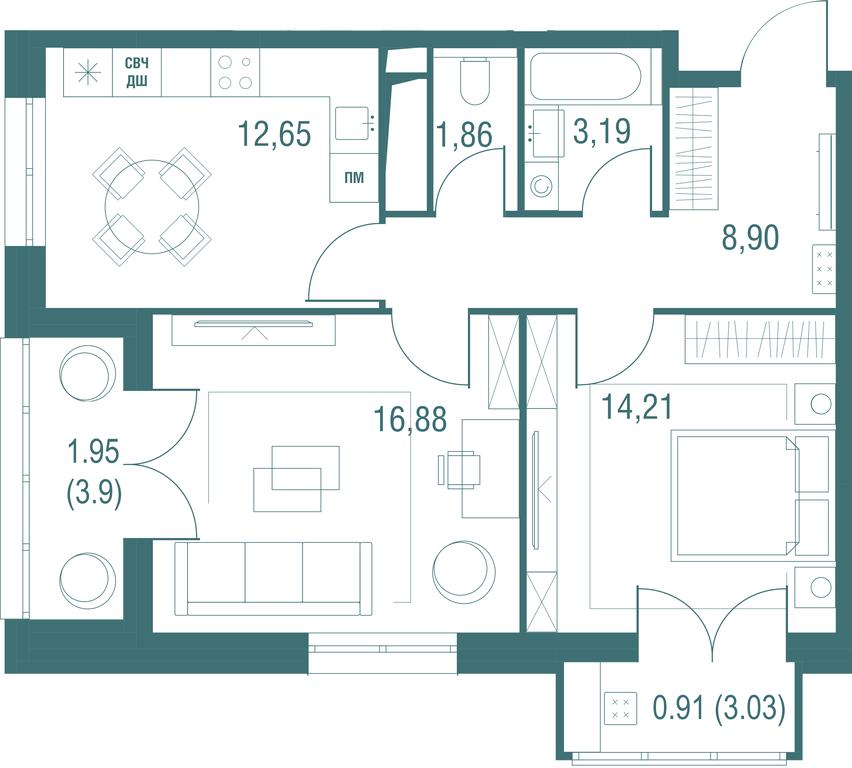 2-BD Apartment Sale, 60.55平方米 at Odinburg, Severnaya Street, 11, Odintsovo, Moscow Region, Russia #1 2-BD Apartment Sale, 60.55平方米 at Odinburg, Severnaya Street, 11, Odintsovo, Moscow Region, Russia #1