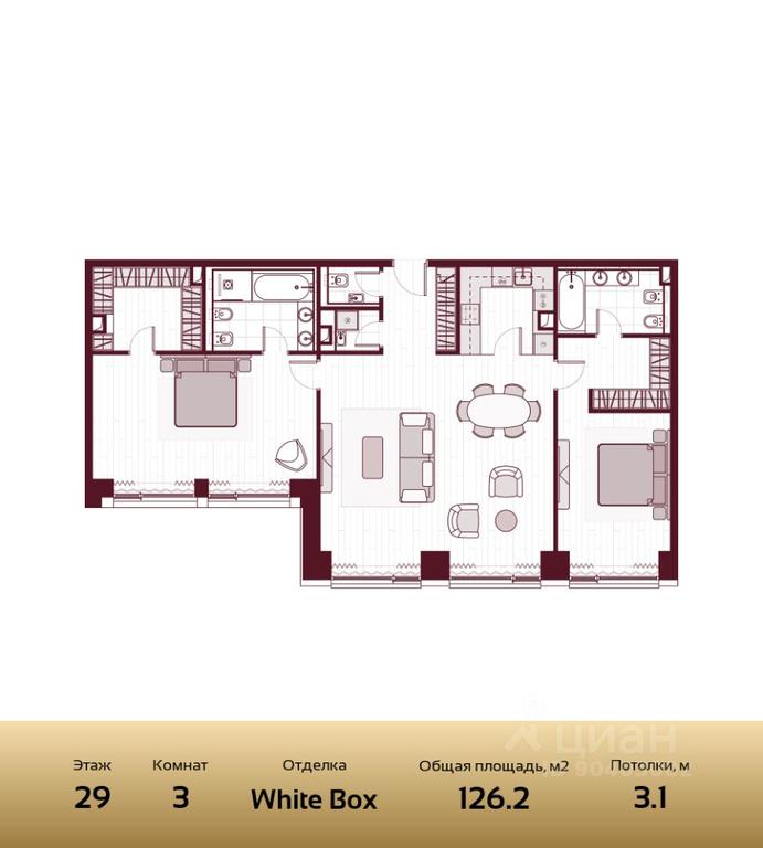 2-BD Apartment Sale, 126.2 sq. m. at Prime Park, Leningradskiy Avenue, 37, Moscow, Russia #1 2-BD Apartment Sale, 126.2 sq. m. at Prime Park, Leningradskiy Avenue, 37, Moscow, Russia #1