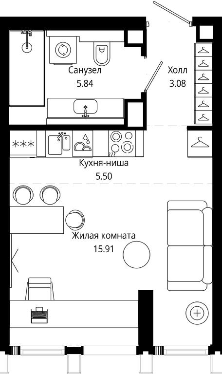 Apartment Sale, 30.35 sq. m. at Mod, 4th Maryinoy Roschi Street, 12с9, Moscow, Russia #1 Apartment Sale, 30.35 sq. m. at Mod, 4th Maryinoy Roschi Street, 12с9, Moscow, Russia #1