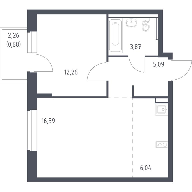 Apartment Sale, 44.33平方米 at Egorovo Park, 1-y kvartal, posyolok Zhilino-1, Lubertsy City District, Moscow Region, Russia #1 Apartment Sale, 44.33平方米 at Egorovo Park, 1-y kvartal, posyolok Zhilino-1, Lubertsy City District, Moscow Region, Russia #1