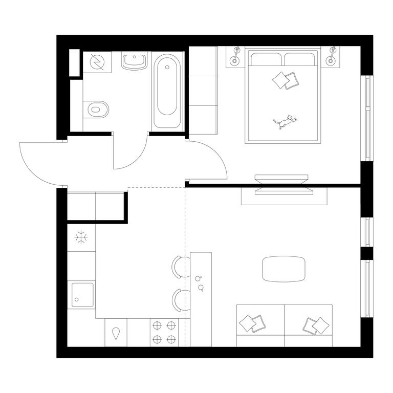 1-BD Apartment Sale, 38.1 sq. m. at Ilinskie Luga, Zapovednaya Street, 1, posyolok Ilyinskoye-Usovo, Krasnogorsk City District, Moscow Region, Russia #2