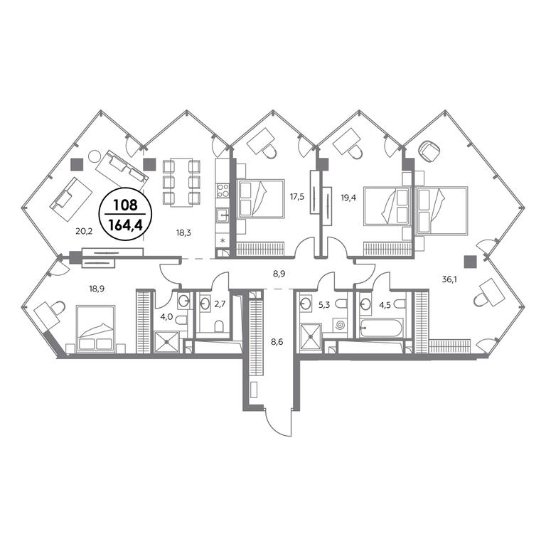 Продажа 4-комн. квартиры, 164,4 м² в ЖК «Монблан», Шлюзовая набережная, 2/1с1, Москва, Россия #1 Продажа 4-комн. квартиры, 164,4 м² в ЖК «Монблан», Шлюзовая набережная, 2/1с1, Москва, Россия #1