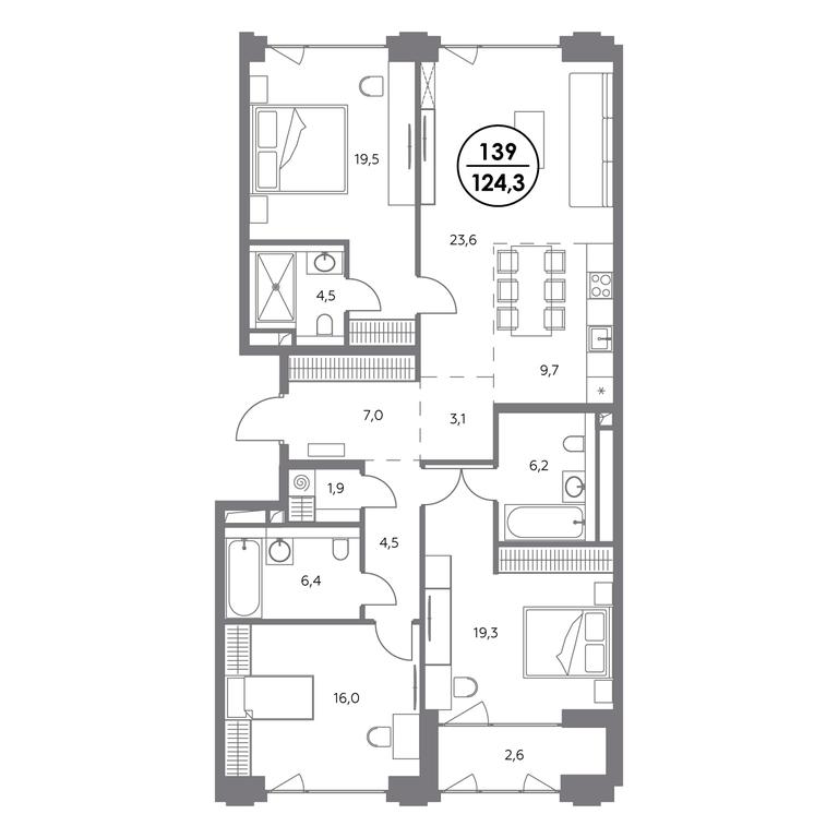 4-BD Apartment Sale, 124.3 sq. m. at Monblan, Shlyuzovaya Embankment, 2/1с1, Moscow, Russia #1 4-BD Apartment Sale, 124.3 sq. m. at Monblan, Shlyuzovaya Embankment, 2/1с1, Moscow, Russia #1
