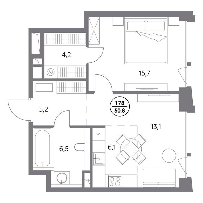 2-BD Apartment Sale, 50.8平方米 at Monblan, Shlyuzovaya Embankment, 2/1с1, Moscow, Russia #2 2-BD Apartment Sale, 50.8平方米 at Monblan, Shlyuzovaya Embankment, 2/1с1, Moscow, Russia #2