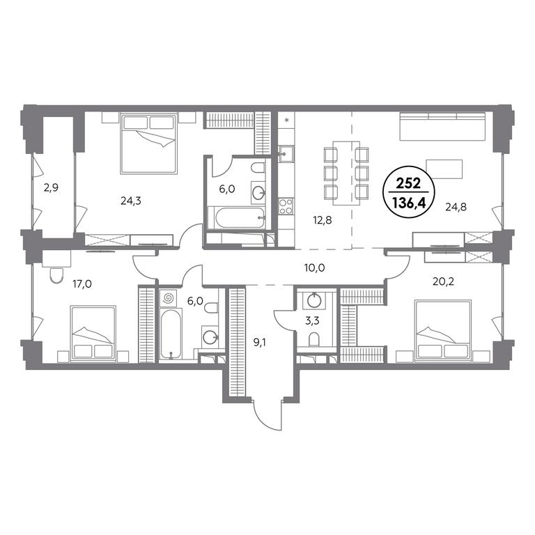 Продажа 4-комн. квартиры, 136,4 м² в ЖК «Монблан», Шлюзовая набережная, 2/1с1, Москва, Россия #1 Продажа 4-комн. квартиры, 136,4 м² в ЖК «Монблан», Шлюзовая набережная, 2/1с1, Москва, Россия #1