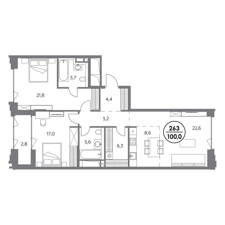 3-BD Apartment Sale, 100 sq. m. at Monblan, Shlyuzovaya Embankment, 2/1с1, Moscow, Russia #2 3-BD Apartment Sale, 100 sq. m. at Monblan, Shlyuzovaya Embankment, 2/1с1, Moscow, Russia #2