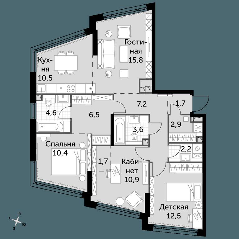 4-BD Apartment Sale, 90.5平方米 at Rotterdam, Varshavskoye Highway, 37Ак1с2, Moscow, Russia #1 4-BD Apartment Sale, 90.5平方米 at Rotterdam, Varshavskoye Highway, 37Ак1с2, Moscow, Russia #1