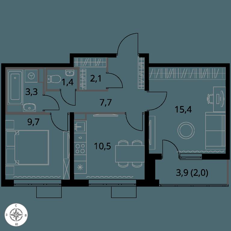 2-BD Apartment Sale, 52.1 sq. m. at 1-y Salarevskiy, Kiyevskoye Highway, Moskovskiy Settlement, Moscow, Russia #1 2-BD Apartment Sale, 52.1 sq. m. at 1-y Salarevskiy, Kiyevskoye Highway, Moskovskiy Settlement, Moscow, Russia #1