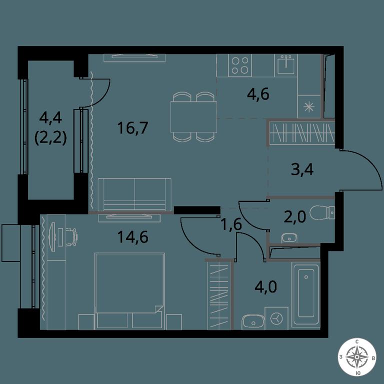 2-BD Apartment Sale, 49.1 sq. m. at 1-y Salarevskiy, Kiyevskoye Highway, Moskovskiy Settlement, Moscow, Russia #1 2-BD Apartment Sale, 49.1 sq. m. at 1-y Salarevskiy, Kiyevskoye Highway, Moskovskiy Settlement, Moscow, Russia #1