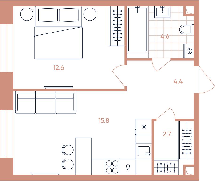 1-BD Apartment Sale, 40.1 sq. m. at Era, Derbenevskaya Street, Moscow, Russia #1 1-BD Apartment Sale, 40.1 sq. m. at Era, Derbenevskaya Street, Moscow, Russia #1