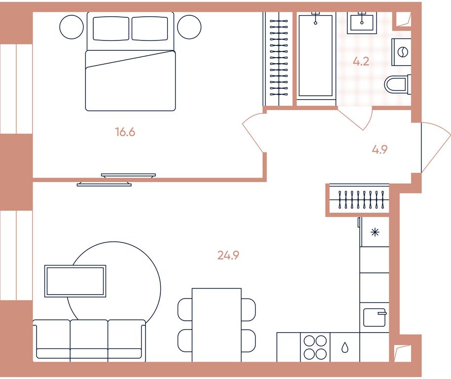 1-BD Apartment Sale, 50.6平方米 at Era, Derbenevskaya Street, Moscow, Russia #1 1-BD Apartment Sale, 50.6平方米 at Era, Derbenevskaya Street, Moscow, Russia #1