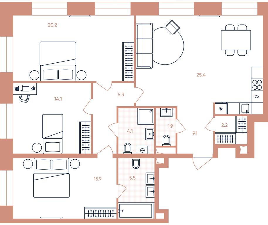 3-BD Apartment Sale, 103.7平方米 at Era, Derbenevskaya Street, Moscow, Russia #1 3-BD Apartment Sale, 103.7平方米 at Era, Derbenevskaya Street, Moscow, Russia #1