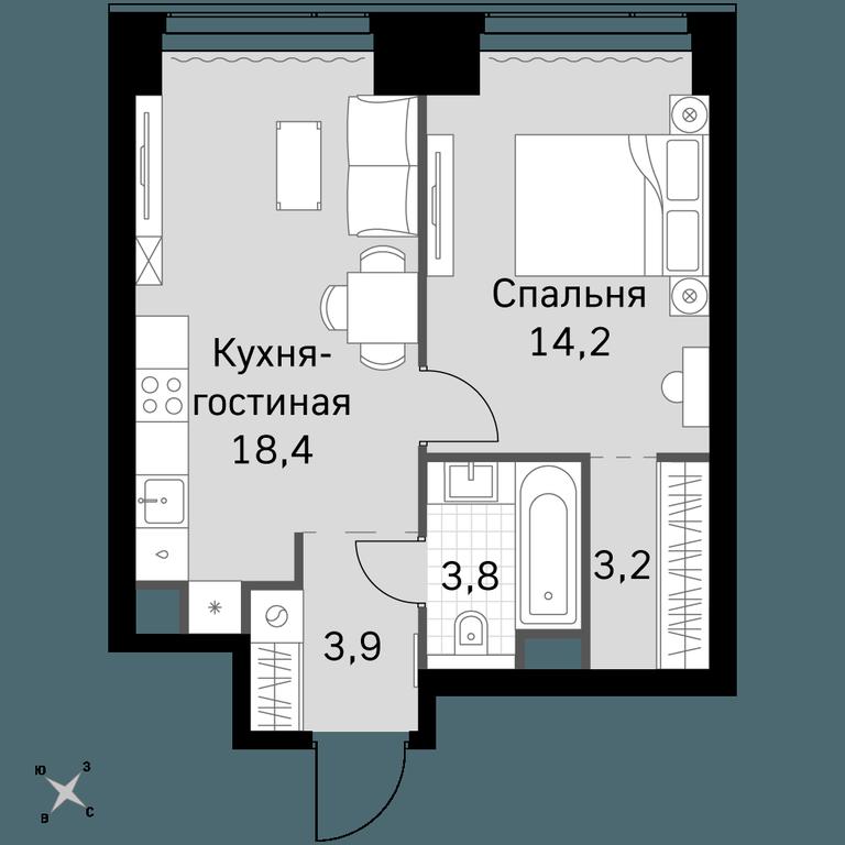 1-BD Apartment Sale, 43.5平方米 at Amber City, 3rd Khoroshyovsky Drive, 3А, Moscow, Russia #1 1-BD Apartment Sale, 43.5平方米 at Amber City, 3rd Khoroshyovsky Drive, 3А, Moscow, Russia #1