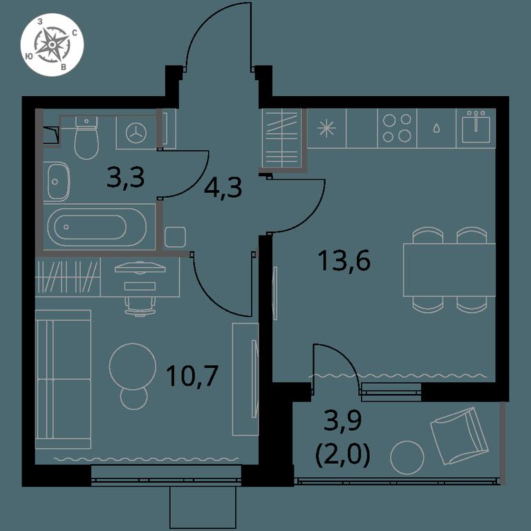 1-BD Apartment Sale, 33.8平方米 at Pervy Yuzhny, zhiloy kompleks Pervy Yuzhny, Leninskiy City District, Moscow Region, Russia #1 1-BD Apartment Sale, 33.8平方米 at Pervy Yuzhny, zhiloy kompleks Pervy Yuzhny, Leninskiy City District, Moscow Region, Russia #1