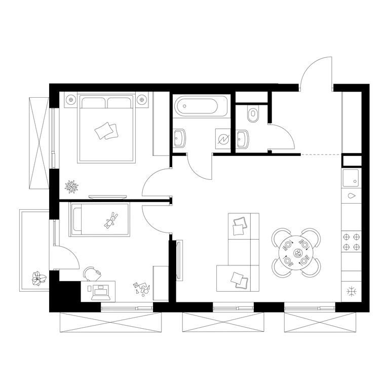 2-BD Apartment Sale, 52.9 sq. m. at Michurinskiy Park, Ozyornaya Street, 44А, Moscow, Russia #1 2-BD Apartment Sale, 52.9 sq. m. at Michurinskiy Park, Ozyornaya Street, 44А, Moscow, Russia #1
