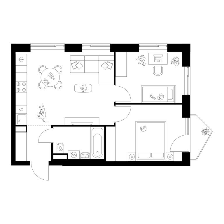 2-BD Apartment Sale, 48.6 sq. m. at Michurinskiy Park, Ozyornaya Street, 44А, Moscow, Russia #1 2-BD Apartment Sale, 48.6 sq. m. at Michurinskiy Park, Ozyornaya Street, 44А, Moscow, Russia #1