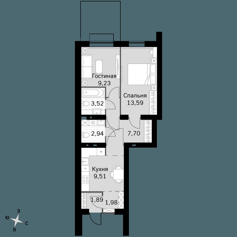 2-BD Apartment Sale, 50.36 sq. m. at Zhavoronki Club, zhiloy kompleks Akkord Smart-kvartal, Mitkino Village, Odintsovskiy City District, Moscow Region, Russia #1 2-BD Apartment Sale, 50.36 sq. m. at Zhavoronki Club, zhiloy kompleks Akkord Smart-kvartal, Mitkino Village, Odintsovskiy City District, Moscow Region, Russia #1