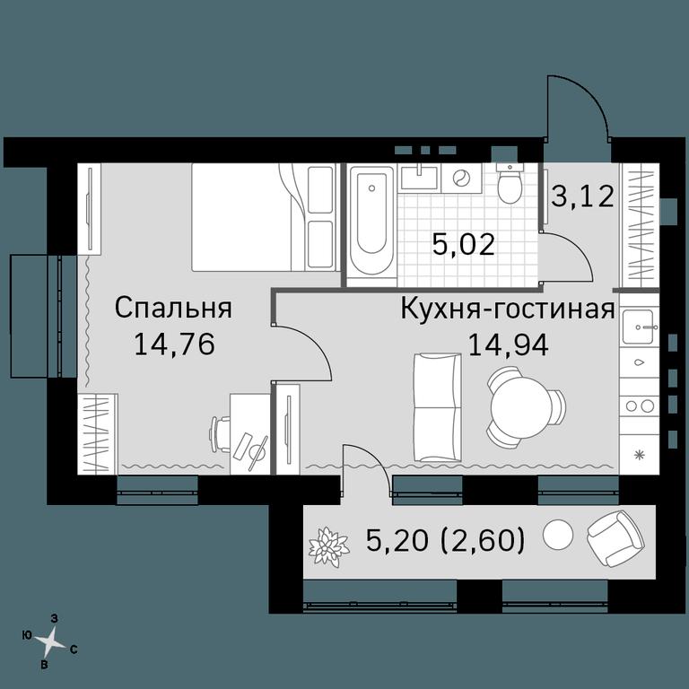 1-BD Apartment Sale, 40.44 sq. m. at Zhavoronki Club, zhiloy kompleks Akkord Smart-kvartal, Mitkino Village, Odintsovskiy City District, Moscow Region, Russia #1 1-BD Apartment Sale, 40.44 sq. m. at Zhavoronki Club, zhiloy kompleks Akkord Smart-kvartal, Mitkino Village, Odintsovskiy City District, Moscow Region, Russia #1