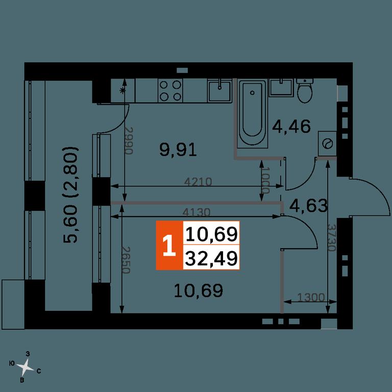 1-BD Apartment Sale, 32.49 sq. m. at Zhavoronki Club, zhiloy kompleks Akkord Smart-kvartal, Mitkino Village, Odintsovskiy City District, Moscow Region, Russia #2 1-BD Apartment Sale, 32.49 sq. m. at Zhavoronki Club, zhiloy kompleks Akkord Smart-kvartal, Mitkino Village, Odintsovskiy City District, Moscow Region, Russia #2