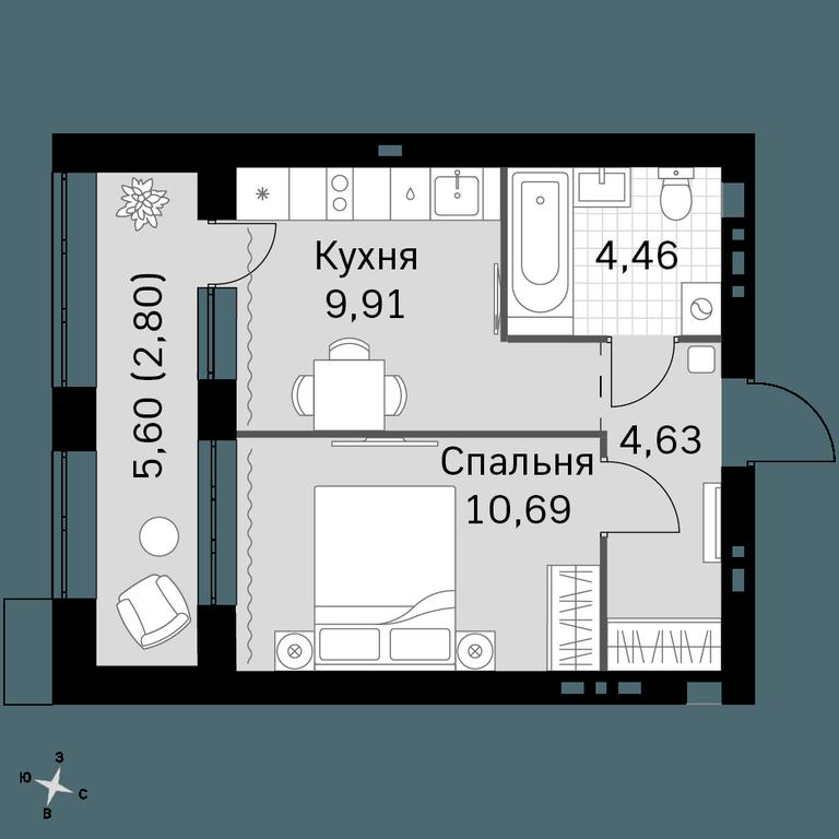 1-BD Apartment Sale, 32.49 sq. m. at Zhavoronki Club, zhiloy kompleks Akkord Smart-kvartal, Mitkino Village, Odintsovskiy City District, Moscow Region, Russia #1 1-BD Apartment Sale, 32.49 sq. m. at Zhavoronki Club, zhiloy kompleks Akkord Smart-kvartal, Mitkino Village, Odintsovskiy City District, Moscow Region, Russia #1