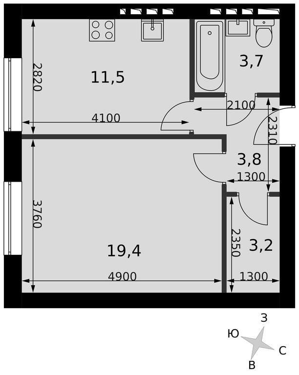 1-BD Apartment Sale, 40.6平方米 at Park Aprel, ulitsa Park Aprel, 1, Aprelevka, Naro-Fominskiy City District, Moscow Region, Russia #2 1-BD Apartment Sale, 40.6平方米 at Park Aprel, ulitsa Park Aprel, 1, Aprelevka, Naro-Fominskiy City District, Moscow Region, Russia #2