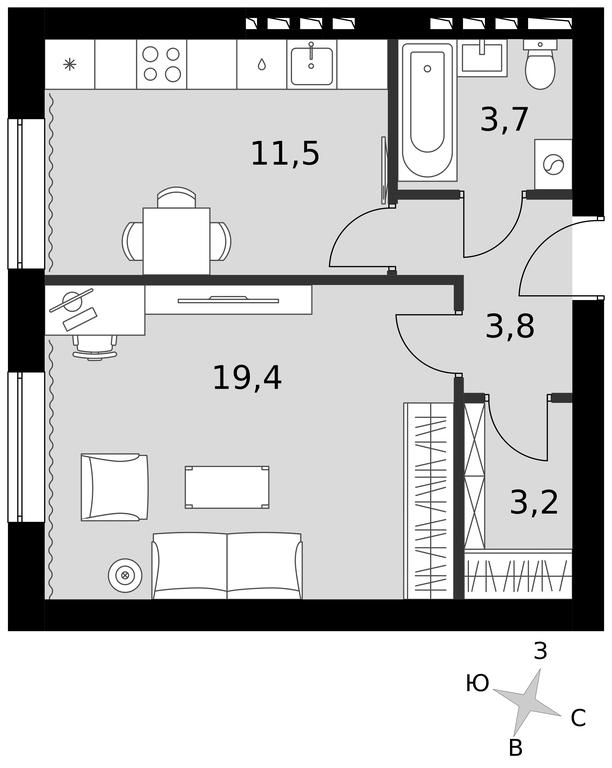 1-BD Apartment Sale, 40.6平方米 at Park Aprel, ulitsa Park Aprel, 1, Aprelevka, Naro-Fominskiy City District, Moscow Region, Russia #1 1-BD Apartment Sale, 40.6平方米 at Park Aprel, ulitsa Park Aprel, 1, Aprelevka, Naro-Fominskiy City District, Moscow Region, Russia #1