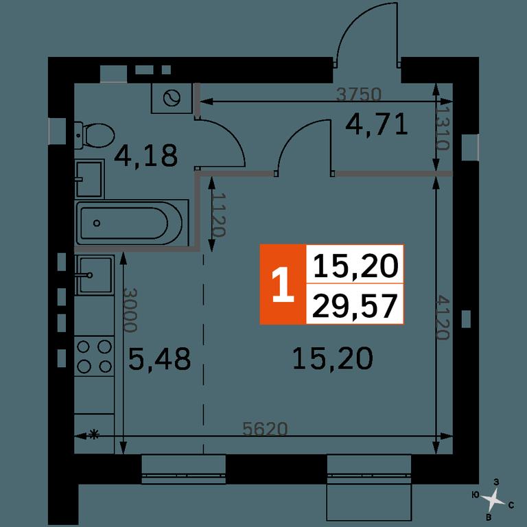 Apartment Sale, 29.57平方米 at Zhavoronki Club, zhiloy kompleks Akkord Smart-kvartal, Mitkino Village, Odintsovskiy City District, Moscow Region, Russia #2 Apartment Sale, 29.57平方米 at Zhavoronki Club, zhiloy kompleks Akkord Smart-kvartal, Mitkino Village, Odintsovskiy City District, Moscow Region, Russia #2