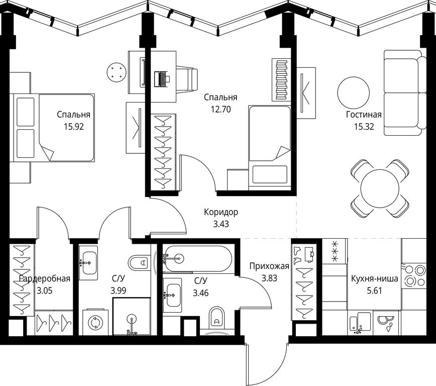 2-BD Apartment Sale, 67.31平方米 at MIRA, Mira Avenue, Moscow, Russia #1 2-BD Apartment Sale, 67.31平方米 at MIRA, Mira Avenue, Moscow, Russia #1