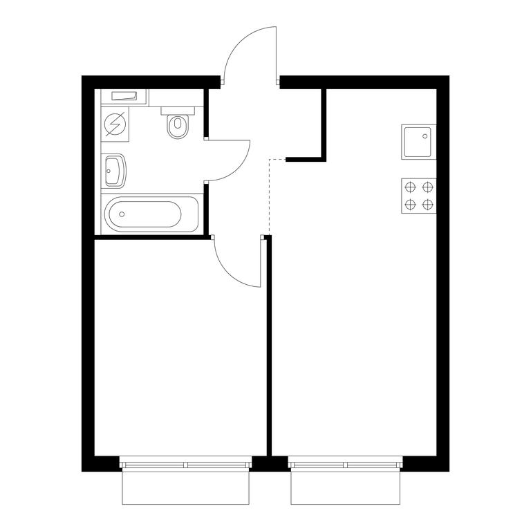 1-BD Apartment Sale, 35平方米 at Holland Park, Volokolamskoye Highway, 71/13к1, Moscow, Russia #2