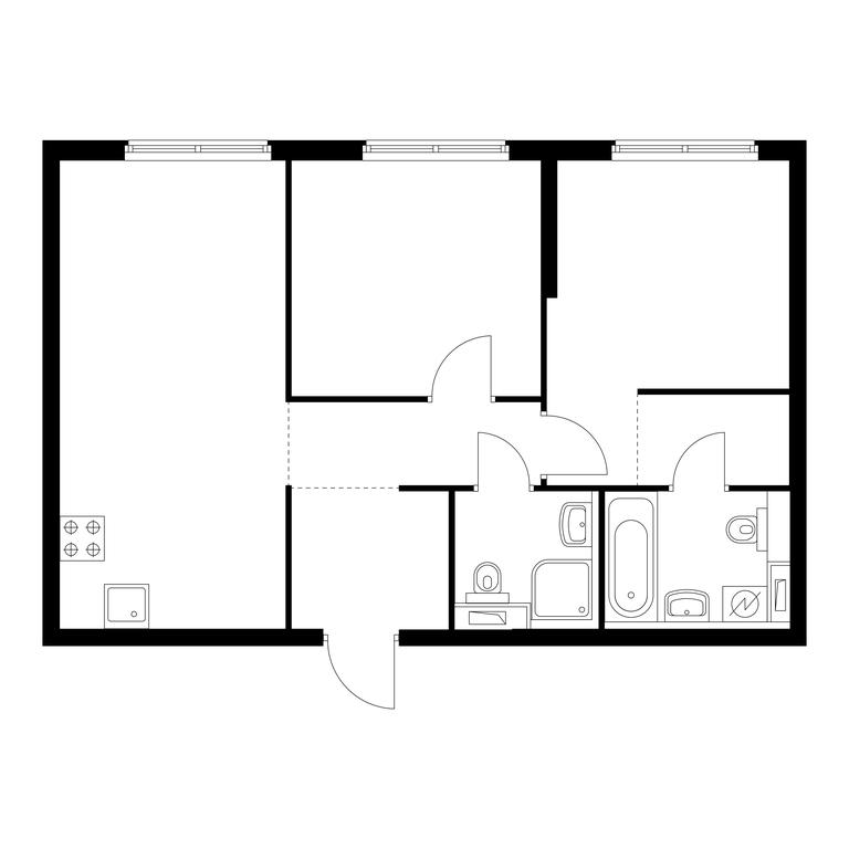 2-BD Apartment Sale, 57.9 sq. m. at Holland Park, Volokolamskoye Highway, 71/13к1, Moscow, Russia #1