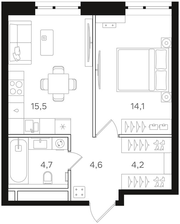 1-BD Apartment Sale, 43.1 sq. m. at Mangazeya na Rechnom, Leningradskoye Highway, Moscow, Russia #1 1-BD Apartment Sale, 43.1 sq. m. at Mangazeya na Rechnom, Leningradskoye Highway, Moscow, Russia #1