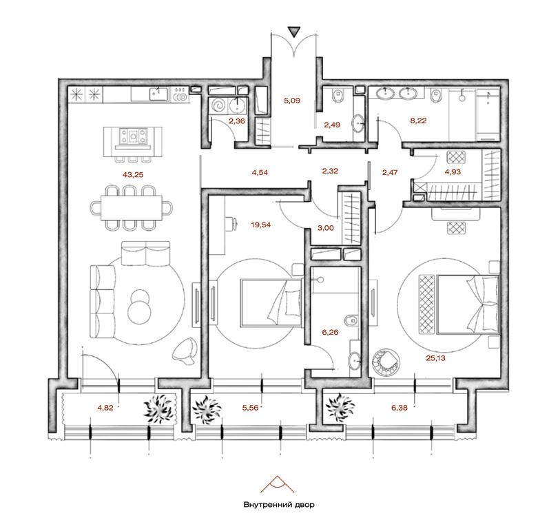 2-BD Apartment Sale, 142.38平方米 at LUCE, Krestovozdvizhensky Lane, 4, Moscow, Russia #1 2-BD Apartment Sale, 142.38平方米 at LUCE, Krestovozdvizhensky Lane, 4, Moscow, Russia #1