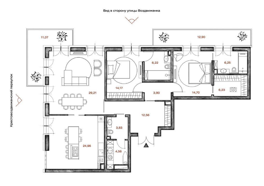 2-BD Apartment Sale, 144 sq. m. at LUCE, Krestovozdvizhensky Lane, 4, Moscow, Russia #1 2-BD Apartment Sale, 144 sq. m. at LUCE, Krestovozdvizhensky Lane, 4, Moscow, Russia #1