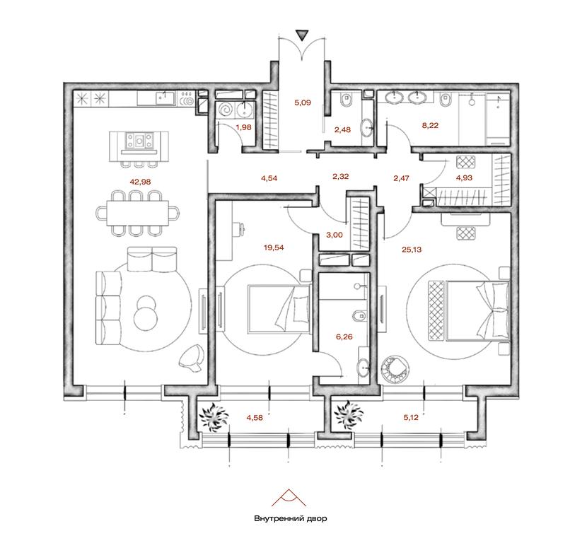 2-BD Apartment Sale, 136.84 sq. m. at LUCE, Krestovozdvizhensky Lane, 4, Moscow, Russia #1 2-BD Apartment Sale, 136.84 sq. m. at LUCE, Krestovozdvizhensky Lane, 4, Moscow, Russia #1