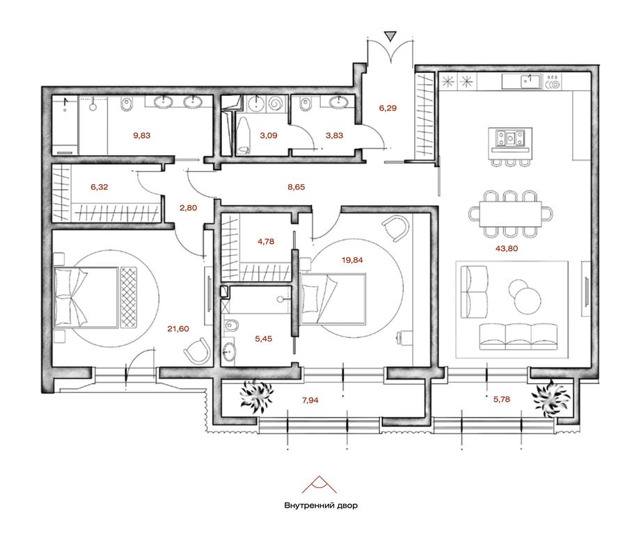 2-BD Apartment Sale, 148.1 sq. m. at LUCE, Krestovozdvizhensky Lane, 4, Moscow, Russia #1 2-BD Apartment Sale, 148.1 sq. m. at LUCE, Krestovozdvizhensky Lane, 4, Moscow, Russia #1
