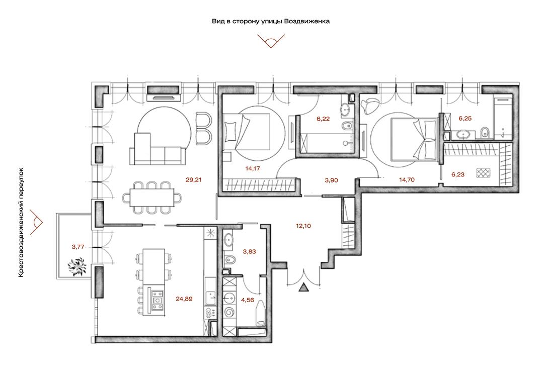 2-BD Apartment Sale, 136.32 sq. m. at LUCE, Krestovozdvizhensky Lane, 4, Moscow, Russia #1 2-BD Apartment Sale, 136.32 sq. m. at LUCE, Krestovozdvizhensky Lane, 4, Moscow, Russia #1