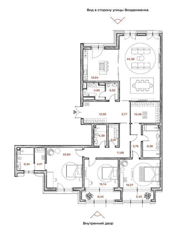 3-BD Apartment Sale, 198.51 sq. m. at LUCE, Krestovozdvizhensky Lane, 4, Moscow, Russia #1 3-BD Apartment Sale, 198.51 sq. m. at LUCE, Krestovozdvizhensky Lane, 4, Moscow, Russia #1