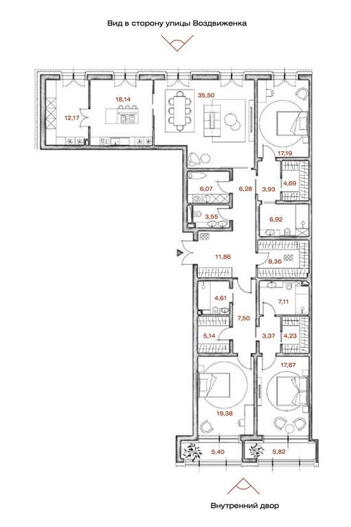 Продажа 3-комн. квартиры, 211,29 м² в ЖК «LUCE», Крестовоздвиженский переулок, 4, Москва, Россия #1 Продажа 3-комн. квартиры, 211,29 м² в ЖК «LUCE», Крестовоздвиженский переулок, 4, Москва, Россия #1