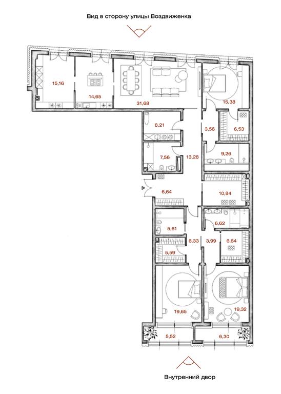 Продажа 3-комн. квартиры, 225,1 м² в ЖК «LUCE», Крестовоздвиженский переулок, 4, Москва, Россия #1 Продажа 3-комн. квартиры, 225,1 м² в ЖК «LUCE», Крестовоздвиженский переулок, 4, Москва, Россия #1
