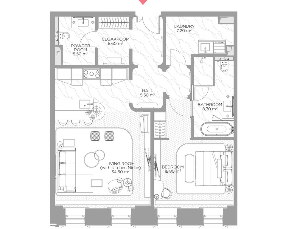 1-BD Apartment Sale, 100.2平方米 at Nicole, Nikolskaya Street, 8/1с1, Moscow, Russia #1 1-BD Apartment Sale, 100.2平方米 at Nicole, Nikolskaya Street, 8/1с1, Moscow, Russia #1