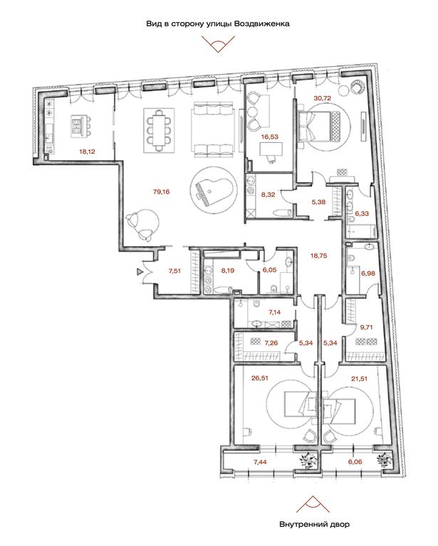 Продажа 3-комн. квартиры, 295,1 м² в ЖК «LUCE», Крестовоздвиженский переулок, 4, Москва, Россия #1 Продажа 3-комн. квартиры, 295,1 м² в ЖК «LUCE», Крестовоздвиженский переулок, 4, Москва, Россия #1
