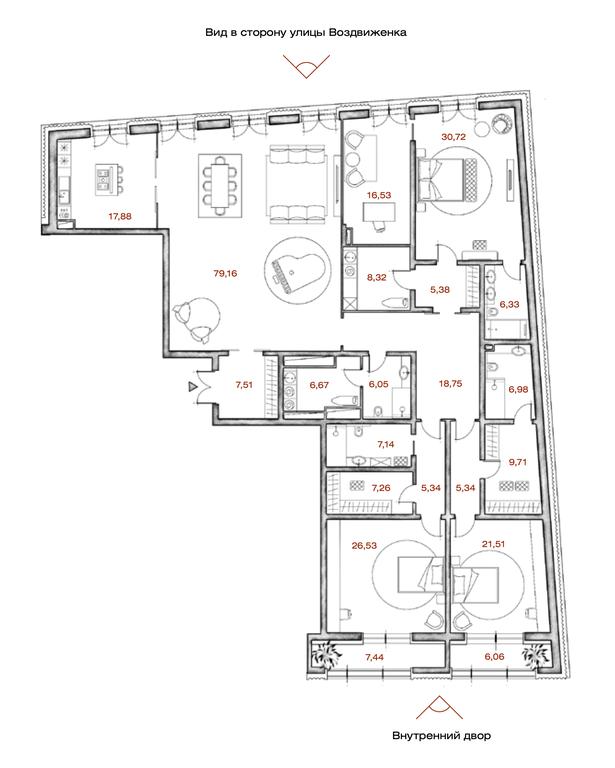 Продажа 3-комн. квартиры, 296,11 м² в ЖК «LUCE», Крестовоздвиженский переулок, 4, Москва, Россия #1 Продажа 3-комн. квартиры, 296,11 м² в ЖК «LUCE», Крестовоздвиженский переулок, 4, Москва, Россия #1