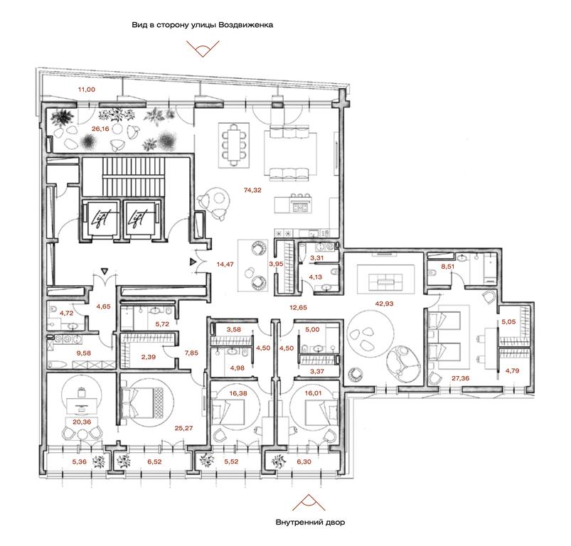 Продажа 4-комн. квартиры, 302,61 м² в ЖК «LUCE», Крестовоздвиженский переулок, 4, Москва, Россия #1 Продажа 4-комн. квартиры, 302,61 м² в ЖК «LUCE», Крестовоздвиженский переулок, 4, Москва, Россия #1