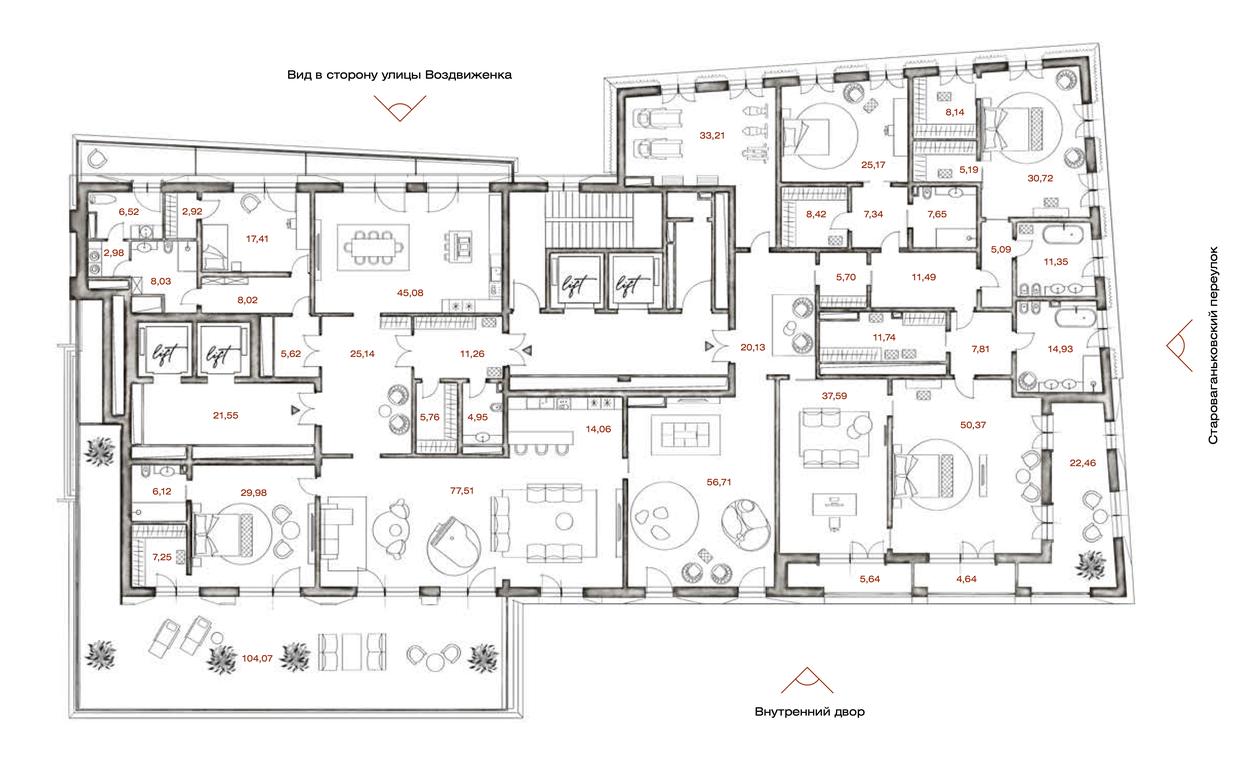 Продажа 7-комн. квартиры, 767,13 м² в ЖК «LUCE», Крестовоздвиженский переулок, 4, Москва, Россия #1 Продажа 7-комн. квартиры, 767,13 м² в ЖК «LUCE», Крестовоздвиженский переулок, 4, Москва, Россия #1