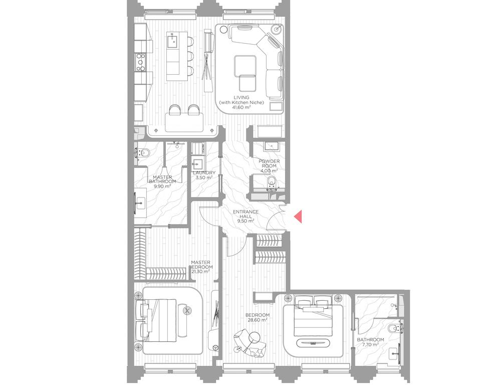2-BD Apartment Sale, 130.2平方米 at Nicole, Nikolskaya Street, 8/1с1, Moscow, Russia #1